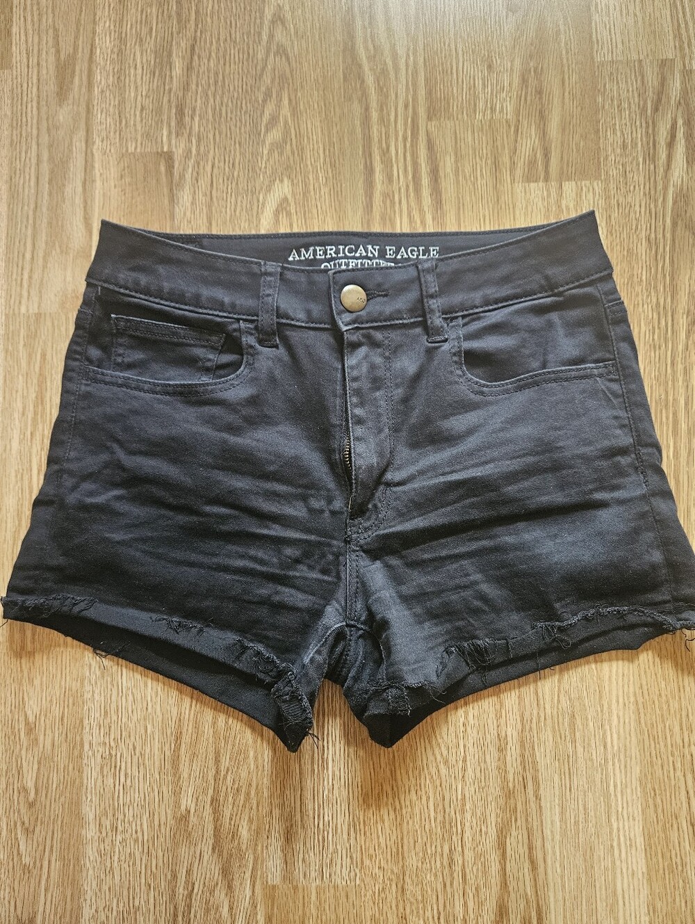 American Eagle Outfitters Denim High-Rise Super Super Stretch Cutoff Shorts